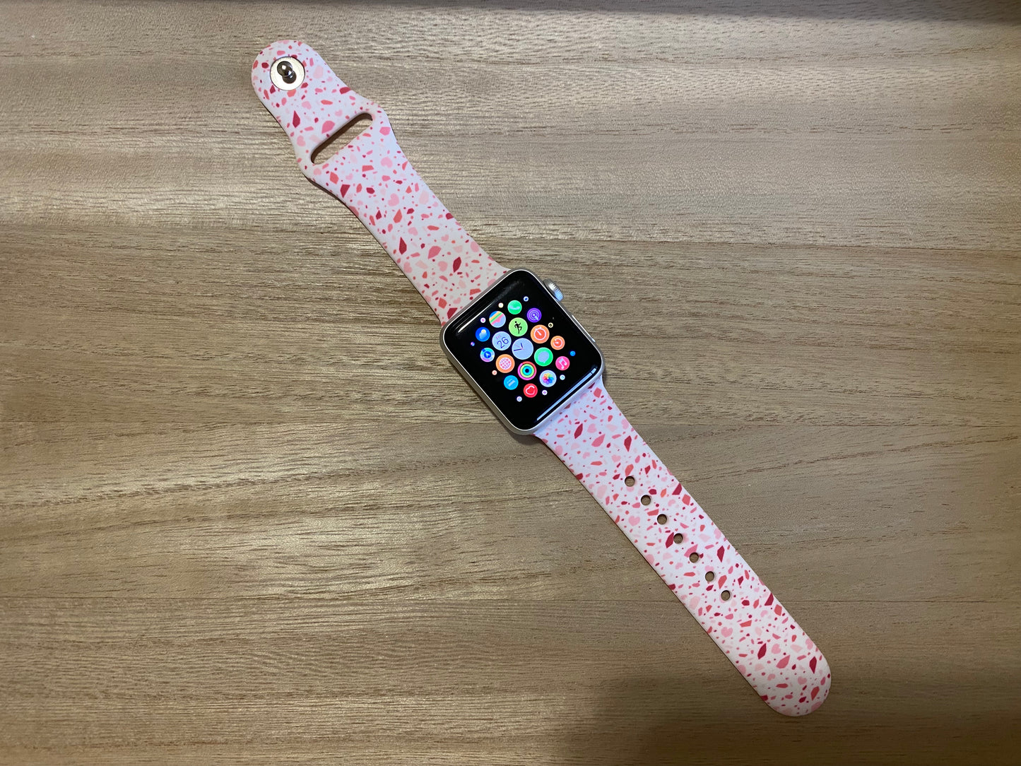 Terrazzo Heart Printed Silicone Smart Watch Band
