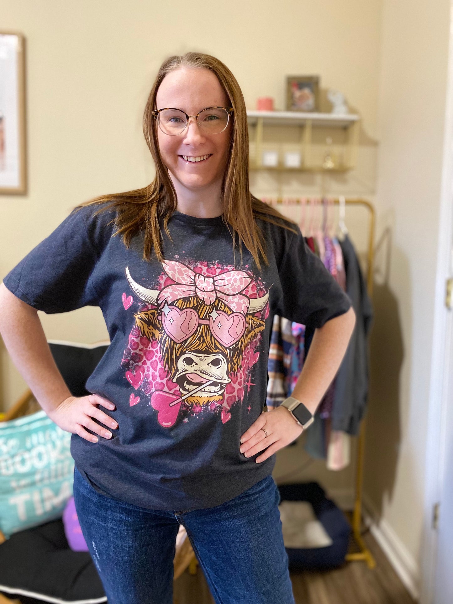 Valentine Highland Cow Tee