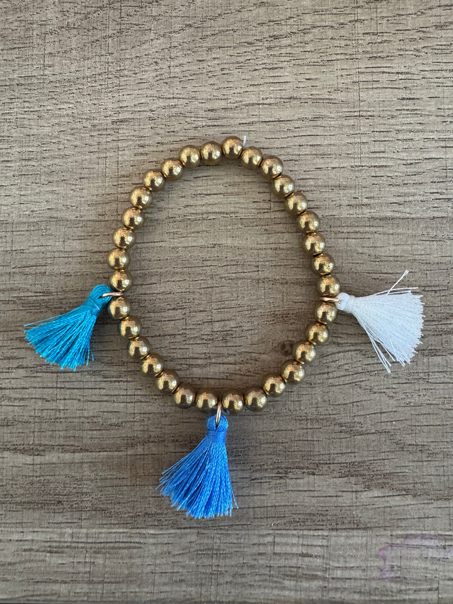Gold/Blue Tassel Band